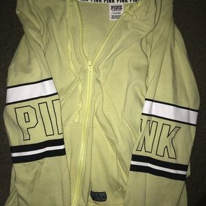 PINK VICTORIA SECRET YELLOW HOODIE